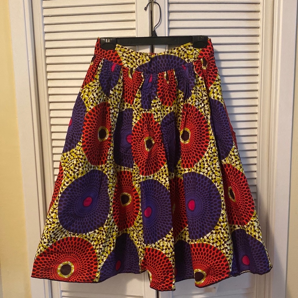 OFUURE African Print Midi Skirt. 100% Wax Cotton. Excellent condition.